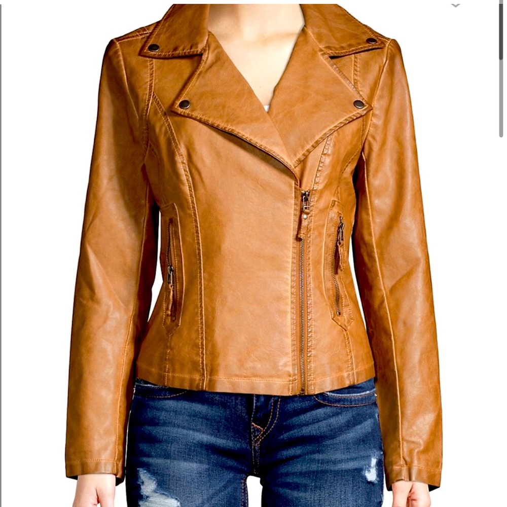 Max Studio Classic Faux Leather Jacket